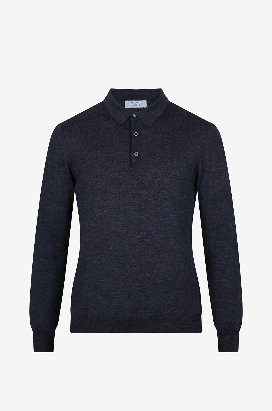 Feinstrickpolohemd mit langen Ärmeln