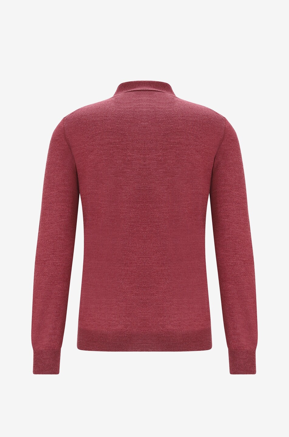 BONGÉNIE Feinstrickpolohemd mit langen Ärmeln Herren MITTELROT 2