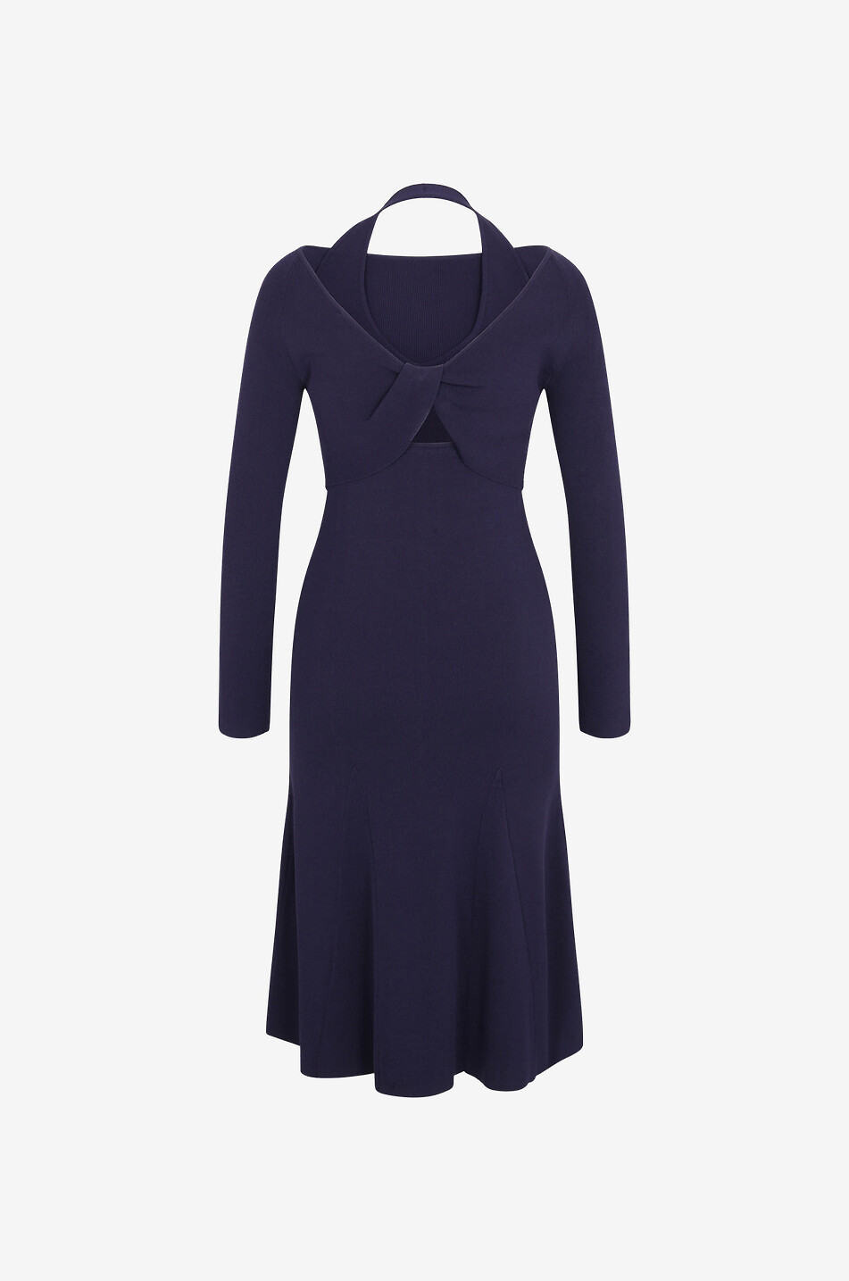 BARBARA BUI 2-in-1 backless knit dress Women DARK BLUE 2