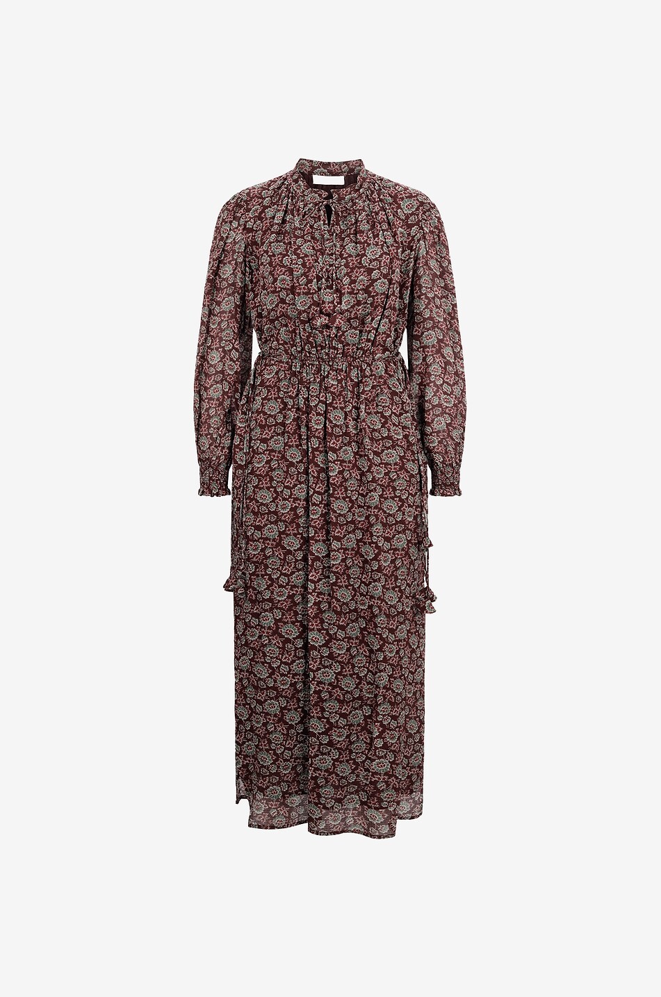 Langes geblümtes Crêpe-Kleid Babeth