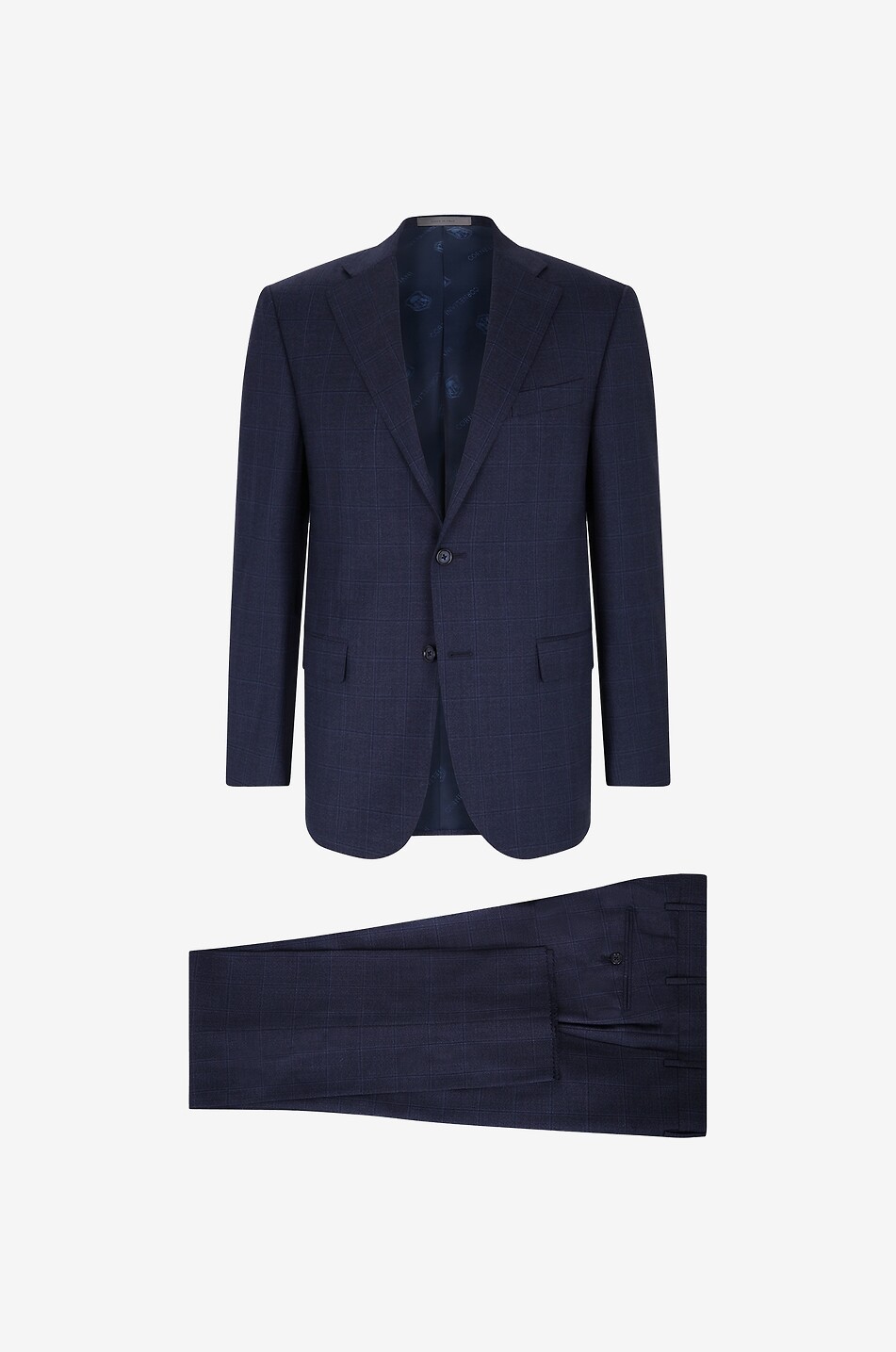 CORNELIANI Karierter Schurwollanzug Academy 7R Herren MITTELBLAU 1