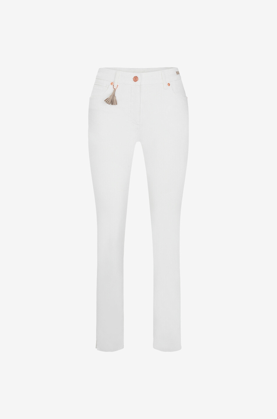 PAMELA HENSON Jean slim en coton Cinq Femme BLANC CASSE 1