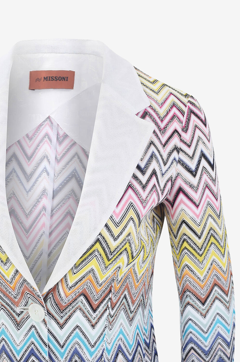 MISSONI Blazer en maille motif chevrons Femme MULTICOLORE 3