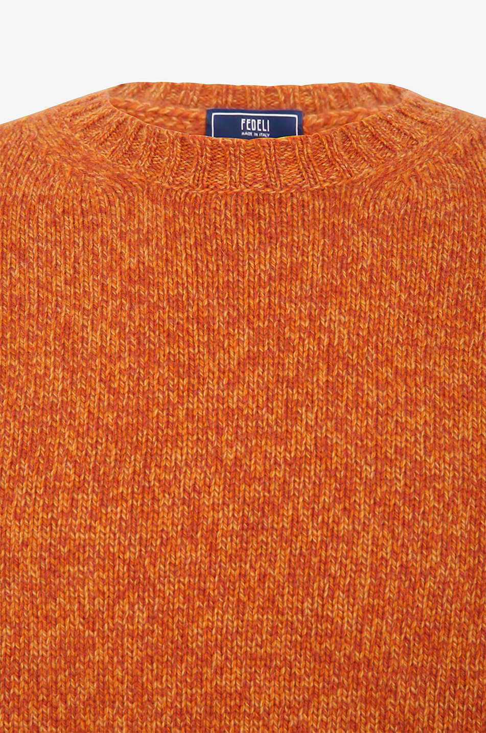 FEDELI Melierter Kaschmirpullover Argentina Twist Herren MITTELORANGE 3