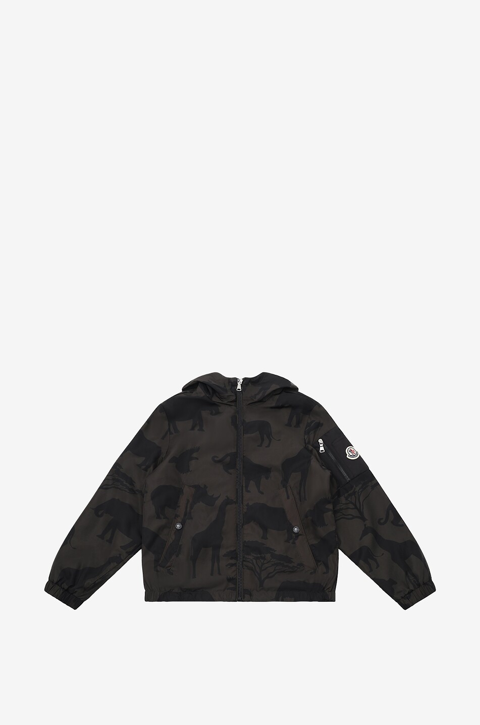 MONCLER Jungen-Windbreaker-Jacke mit Savannenprint Eisaku Junge DUNKELGRÜN 1