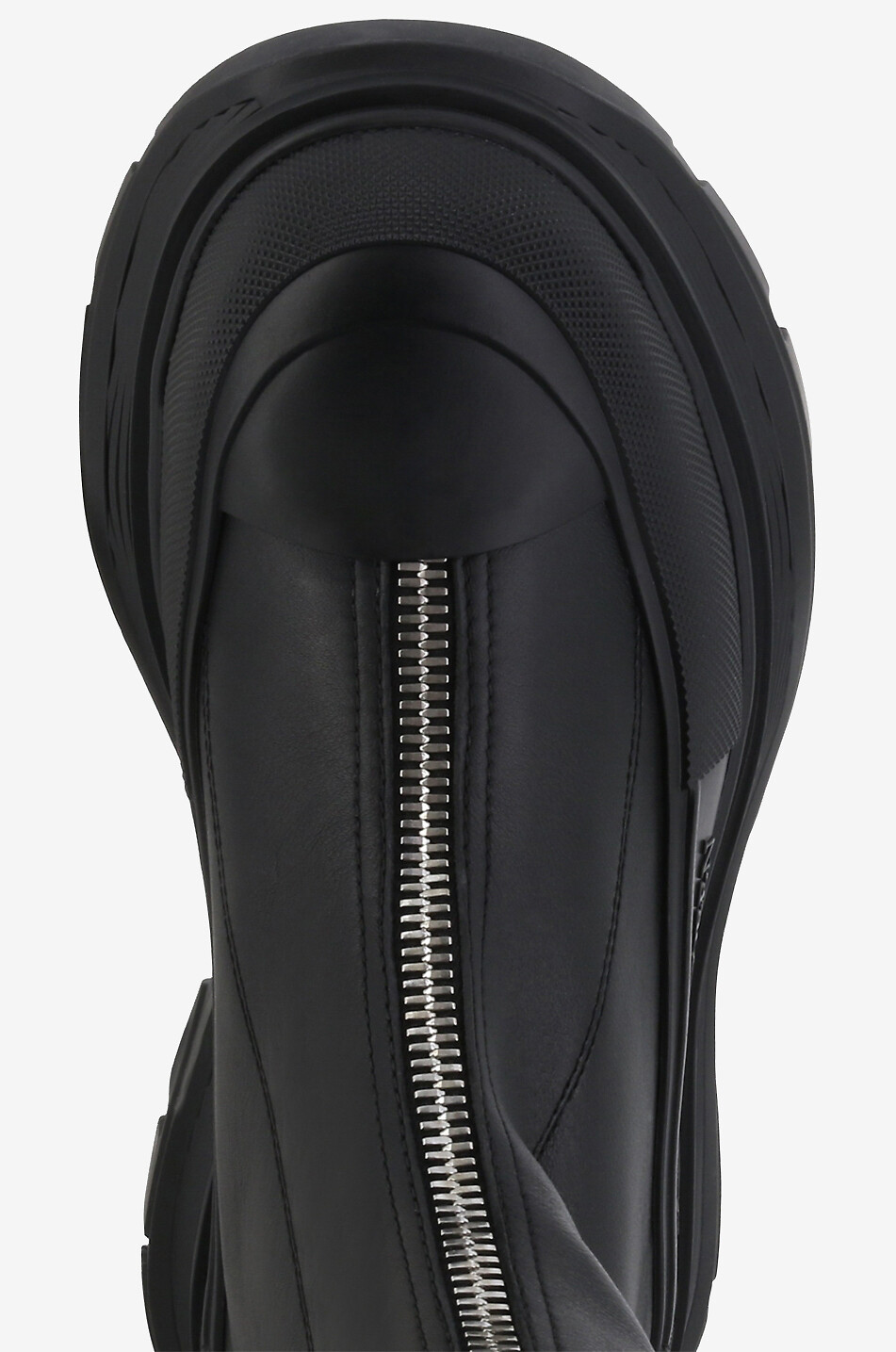 ALEXANDER McQUEEN Flache Stiefel mit Front-Reissverschluss Tread Slick 45 Damen SCHWARZ 5