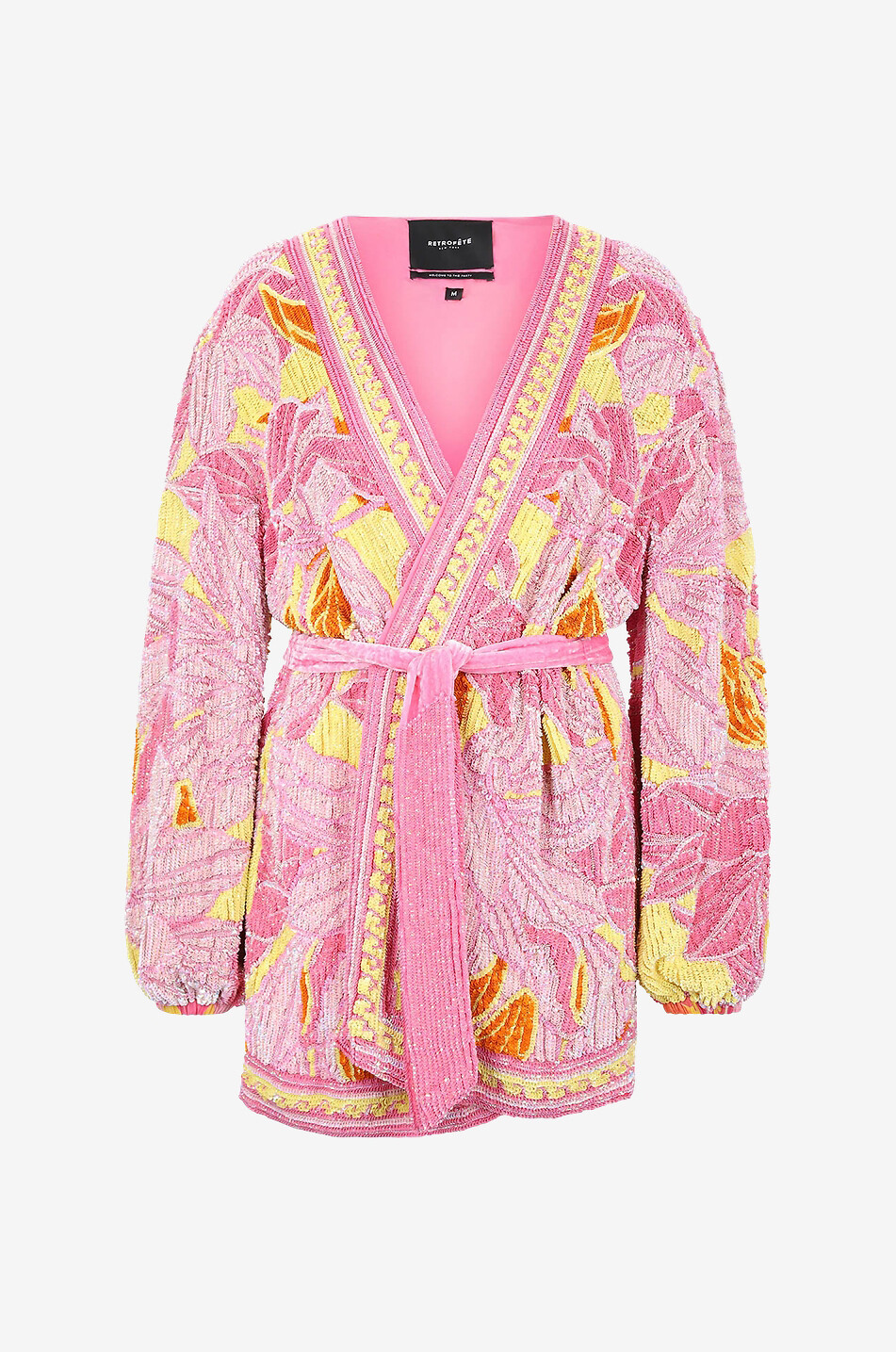 Paillettenbesetztes Mini-Wickelkleid Gabrielle Floral