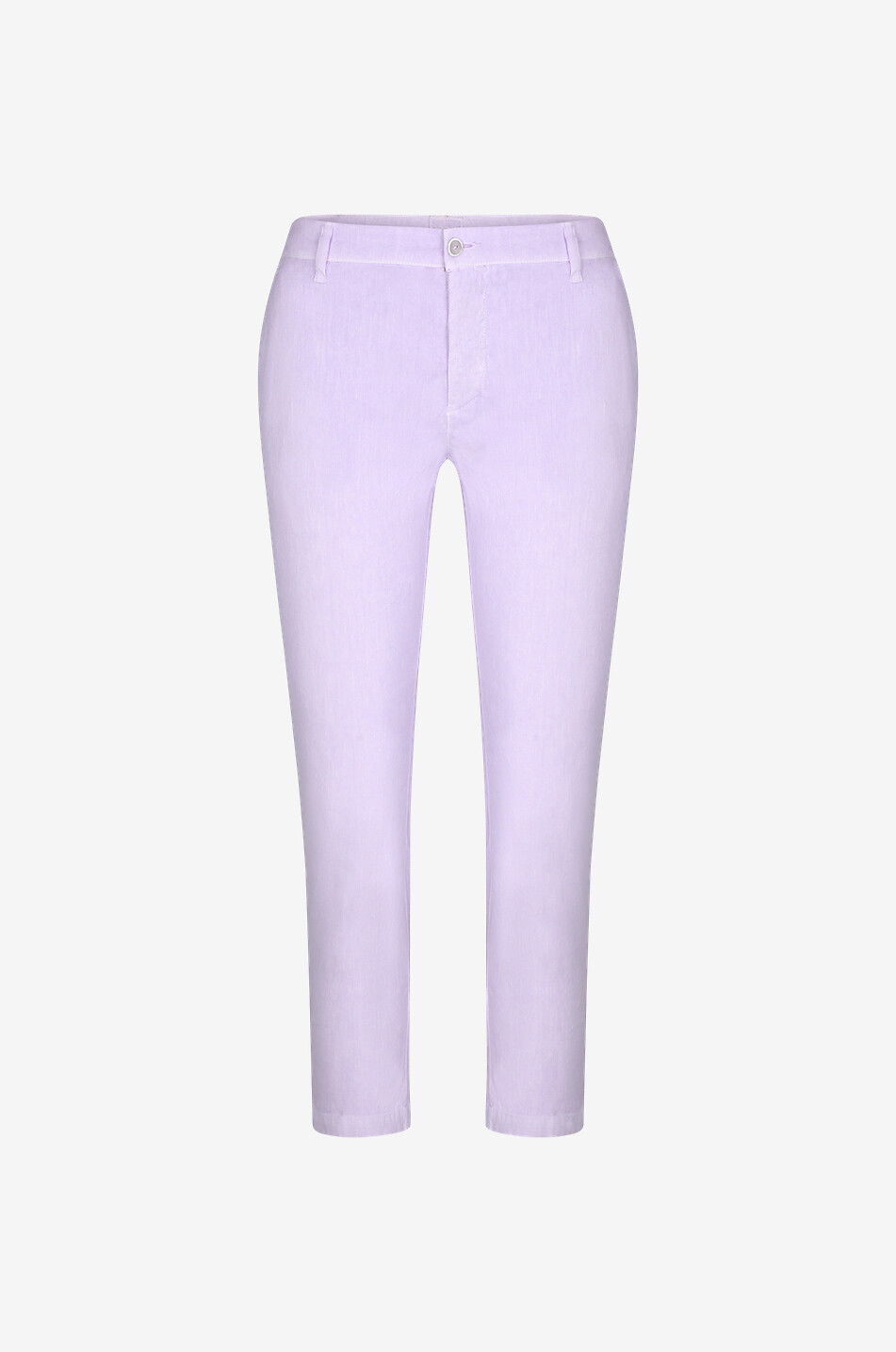Pantalon droit raccourci en coton et lin