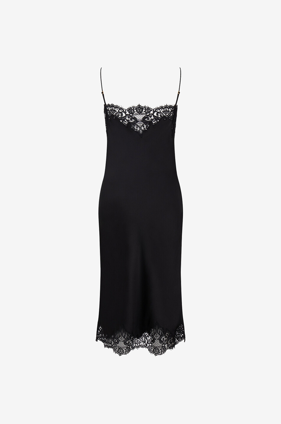 STELLA McCARTNEY Satin and lace slip dress Women BLACK 2