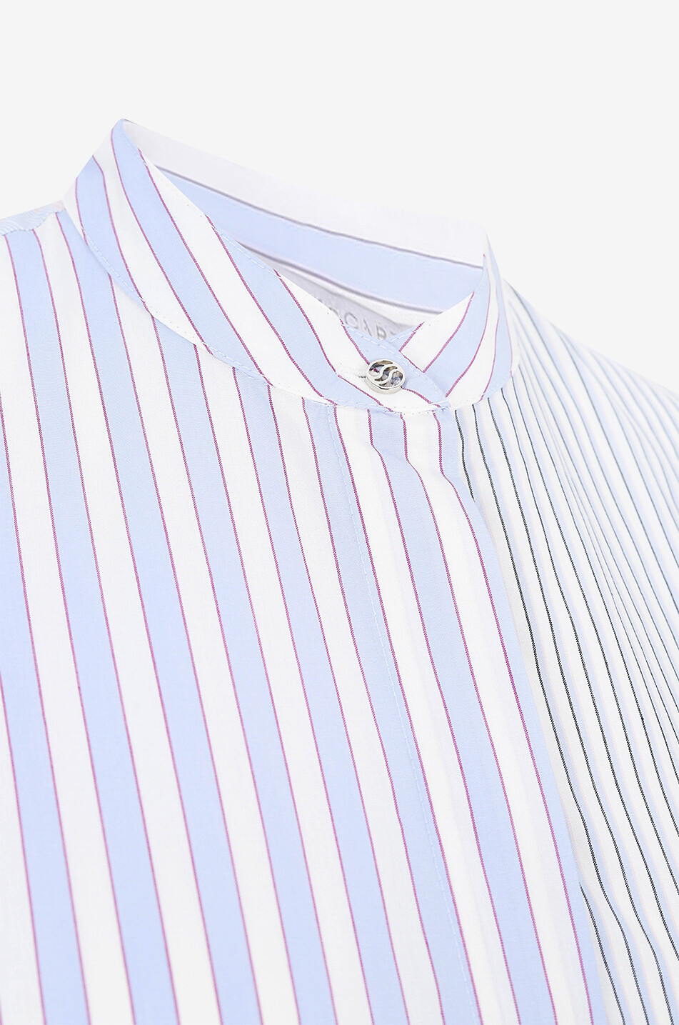 STELLA McCARTNEY Asymmetric shirt dress with stripe patchwork Women MULTI COLOURED 3