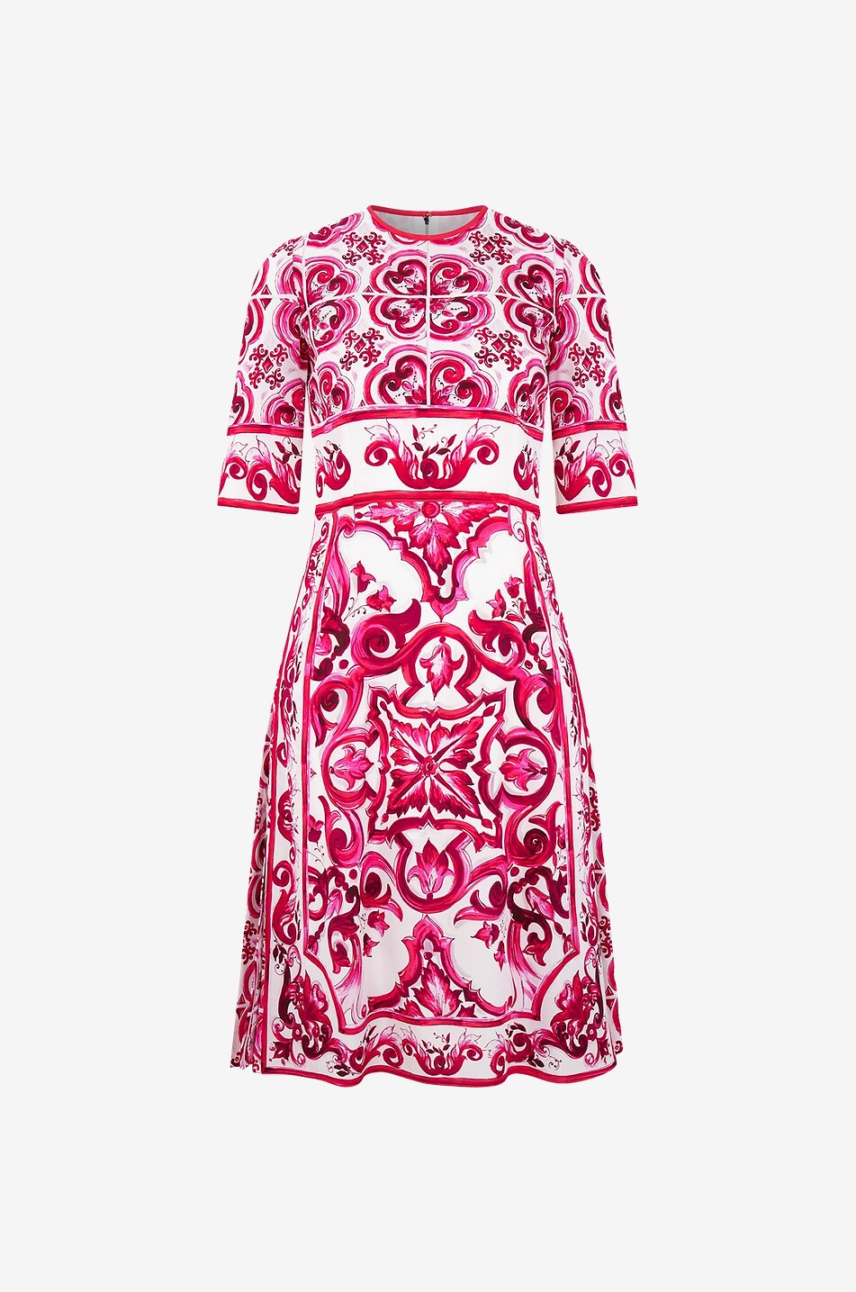 DOLCE & GABBANA A-förmiges Seidencharmeuse-Kleid Majolika Damen BUNT 1