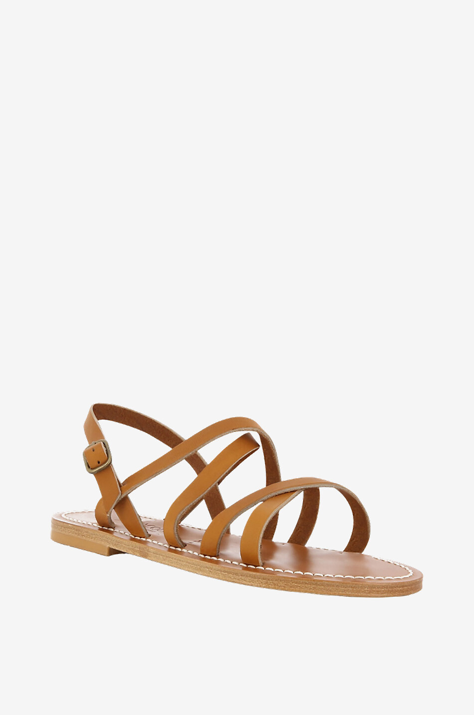 K JACQUES Flache Sandalen aus Leder Talara Damen KAMELFARBEN 1