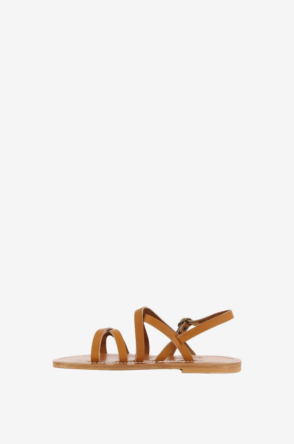 K JACQUES Sandales plates en cuir Talara Femme CAMEL 3