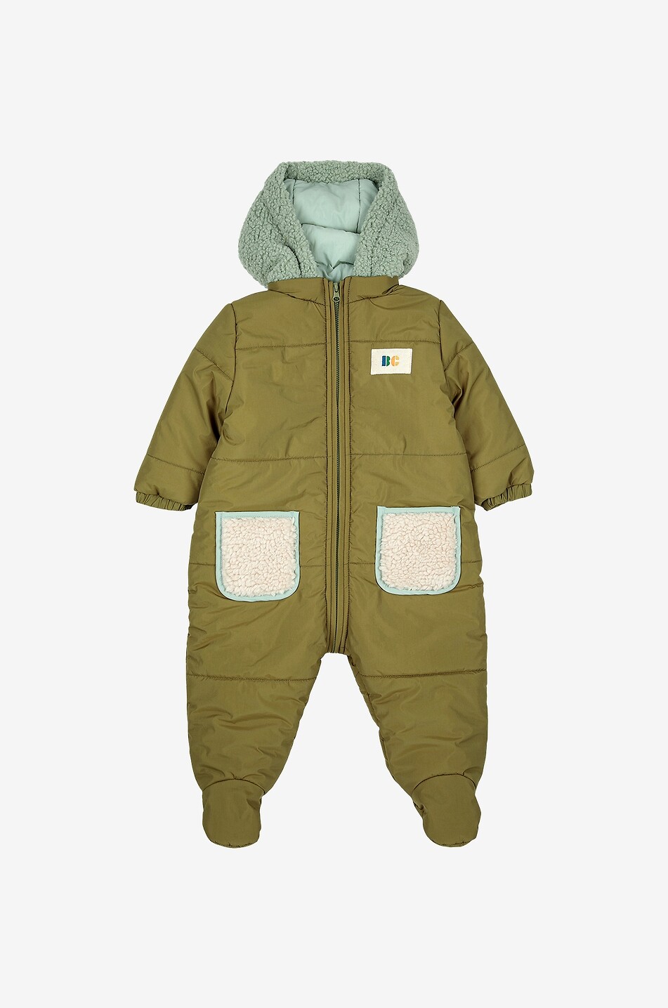 BOBO CHOSES Pilote bébé bi-matière Color Block Bébé VERT MOYEN 1