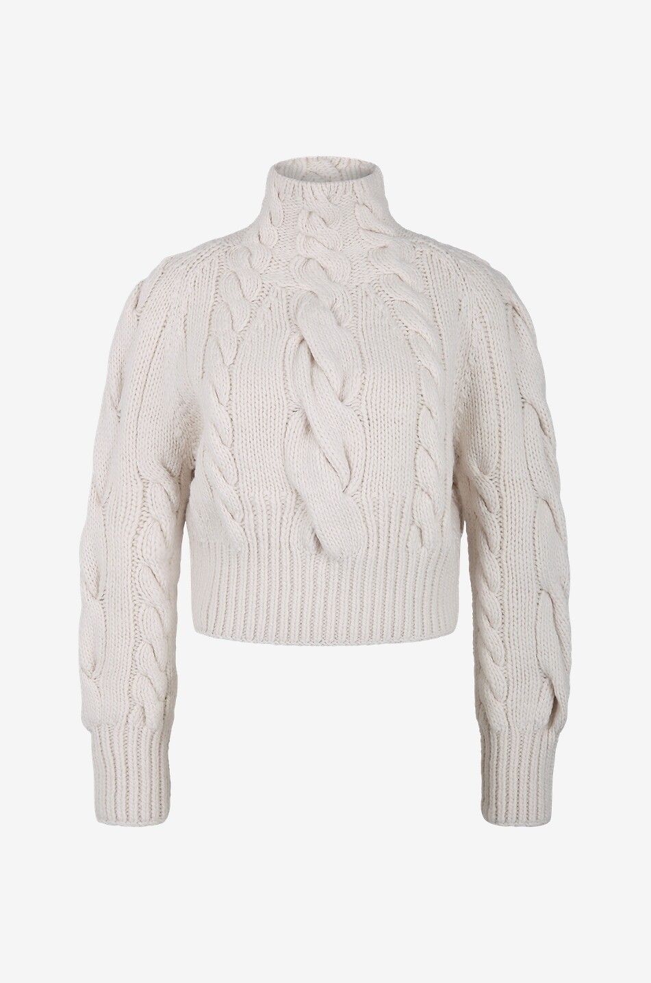 Cropped funnel neck fashion jumper