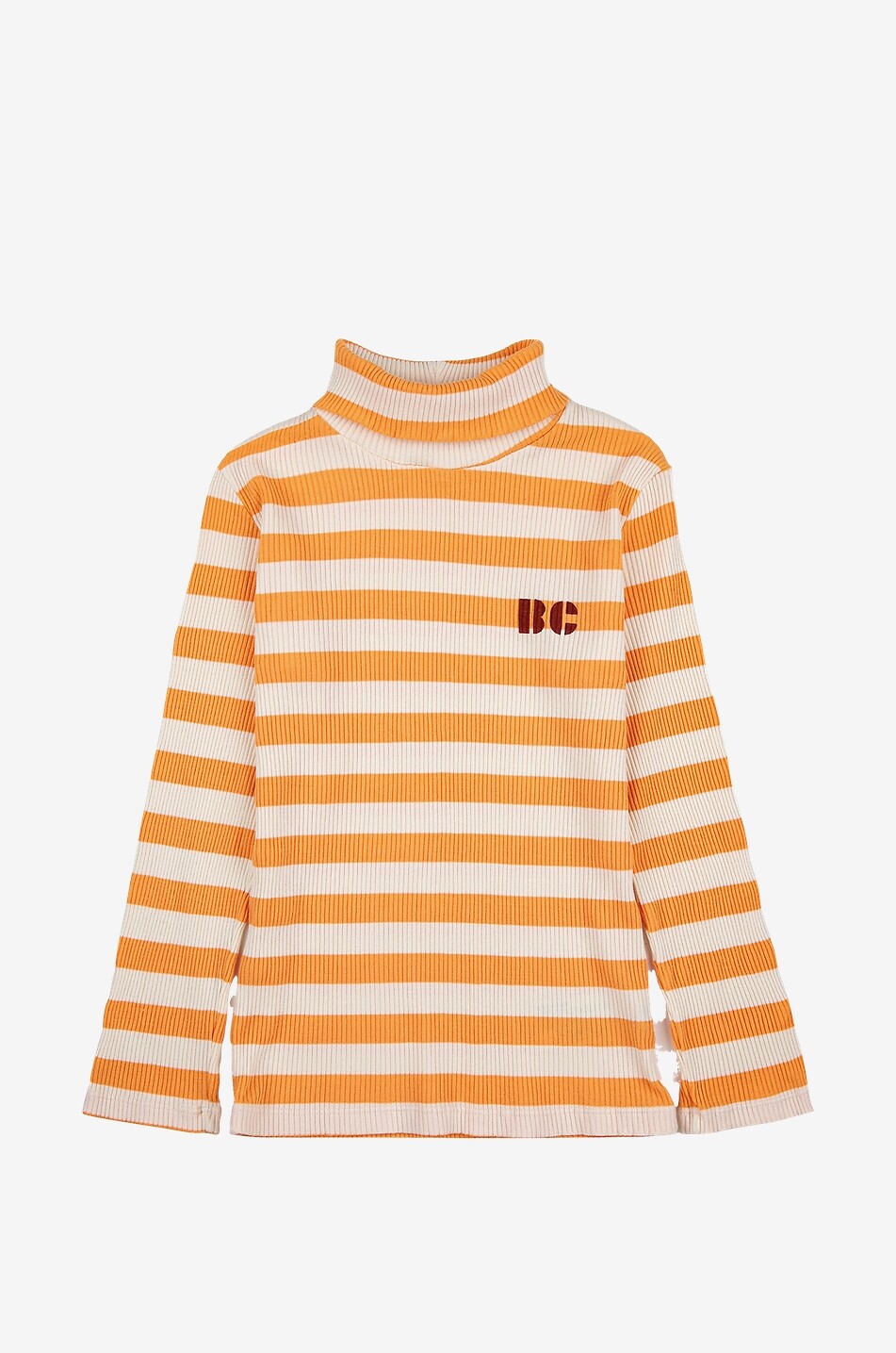 T-shirt garçon côtelé à col roulé Yellow Stripes