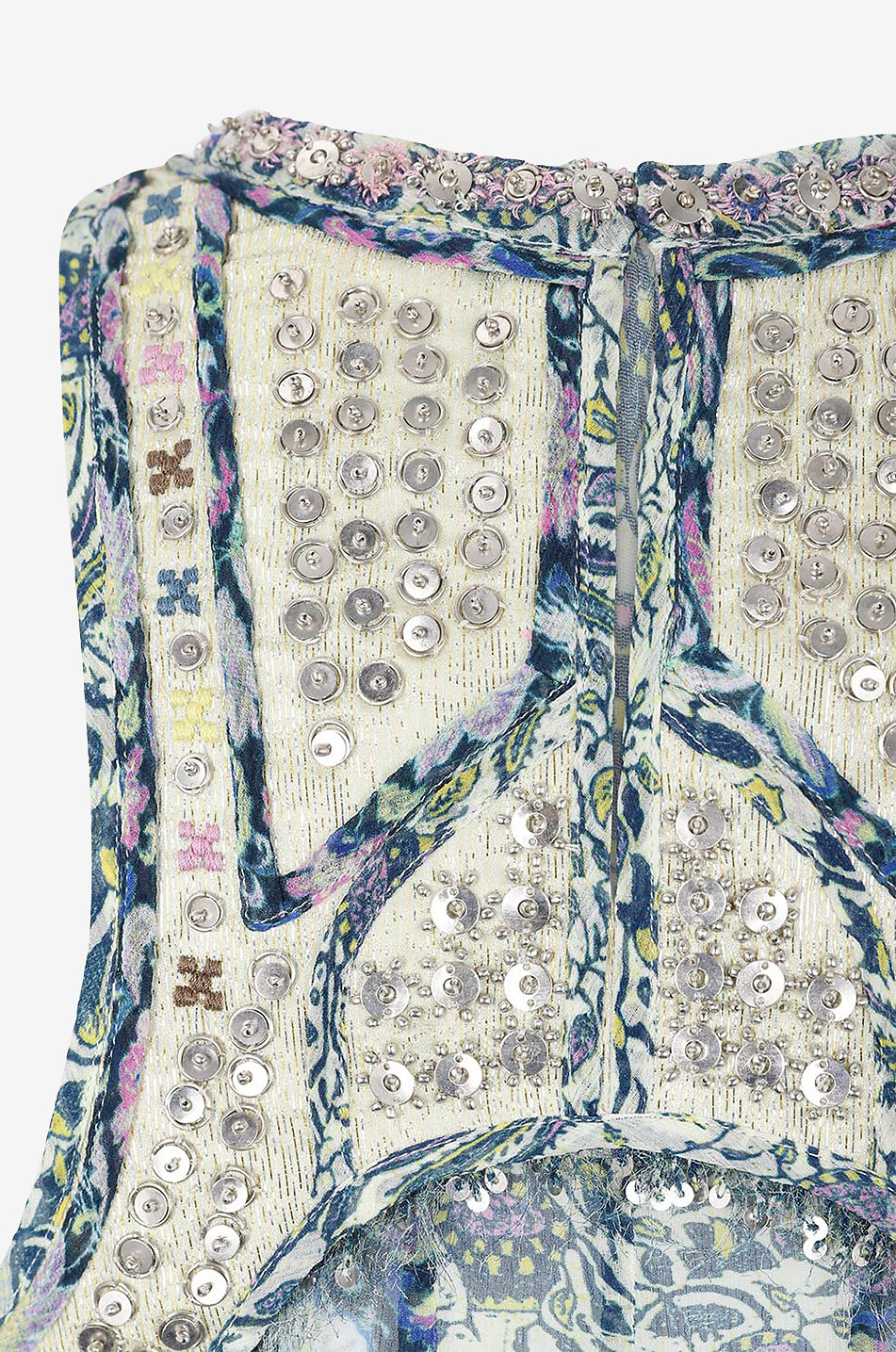 Top sans manches en soie à sequins Onyle