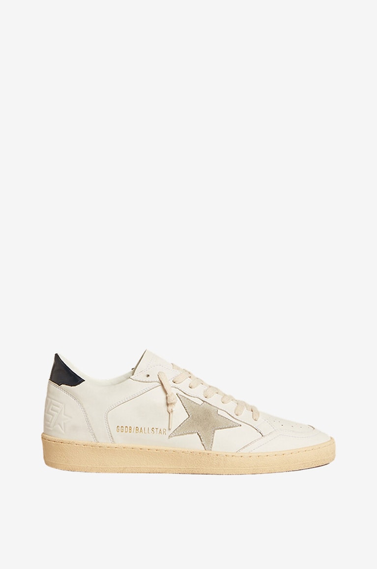 GOLDEN GOOSE Sneakers aus Glatt- und Wildleder Ball Star Double Quarter Herren WEISS 1