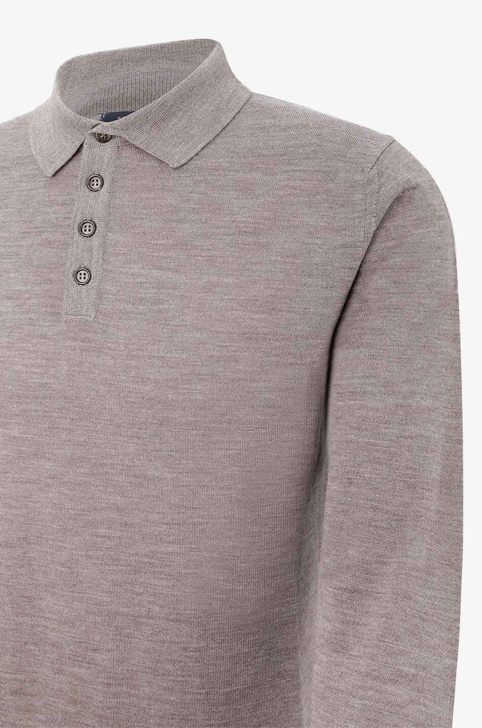 DANIELE FIESOLI Langärmeliges Polohemd aus Merinowolle Herren BRAUN 3