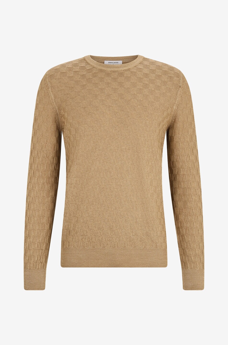 Pull fin en laine à motif damier