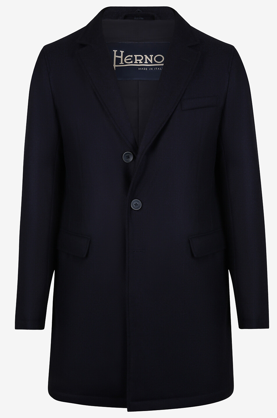 HERNO Manteau long en laine vierge et cachemire Homme BLEU FONCE 3