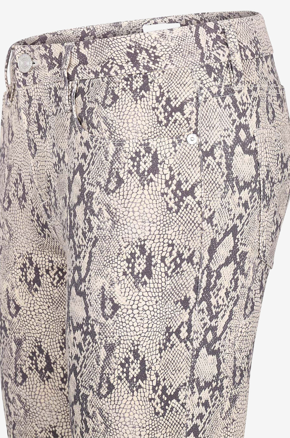 FRAME Pantalon évasé en coton Le Crop Mini Boot Python Femme BEIGE 3