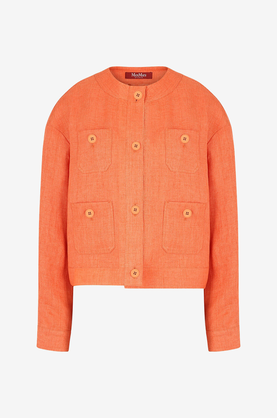 MAX MARA STUDIO Fumana boxy linen suit jacket Women ORANGE 1