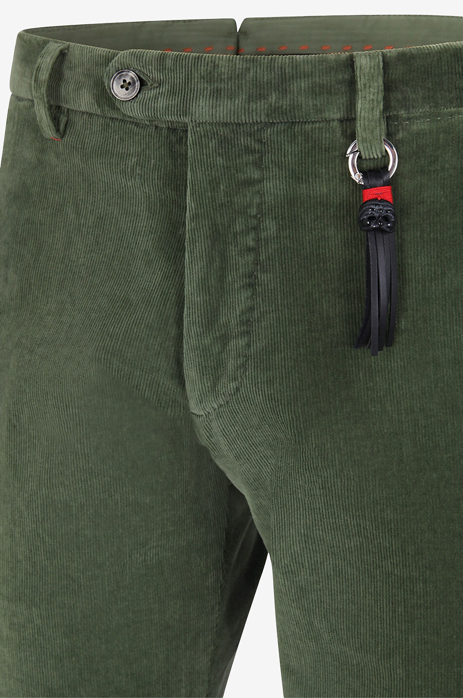 MARCO PESCAROLO Pantalon slim en coton et cachemire Nisida Homme VERT MOYEN 3