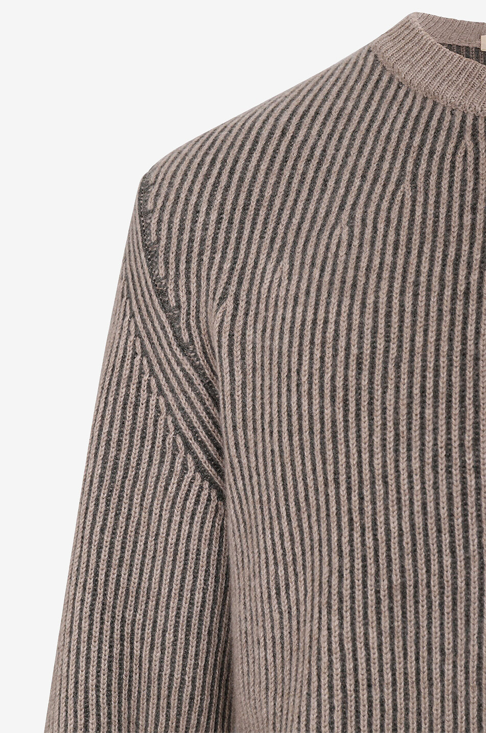 MAURIZIO BALDASSARI Pull en cachemire à cotes bicolores Vanise Homme Beige moyen 7