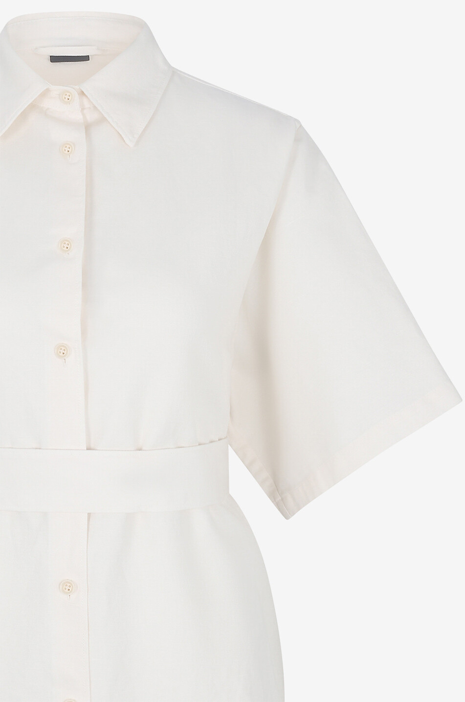 Robe-chemise midi en coton et lin