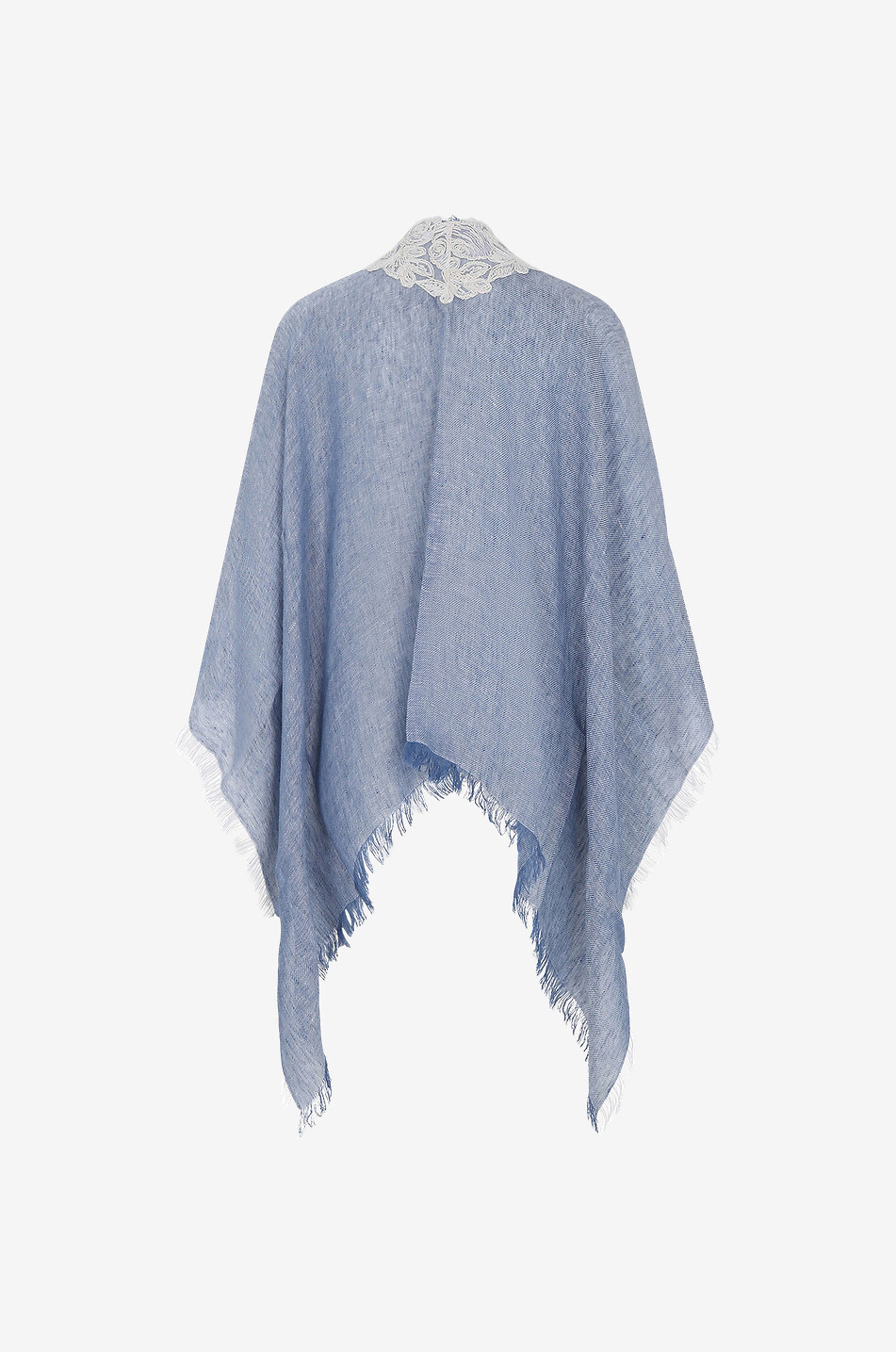 GAYNOR Cape en lin et dentelle Fairy Femme BLEU MOYEN 2