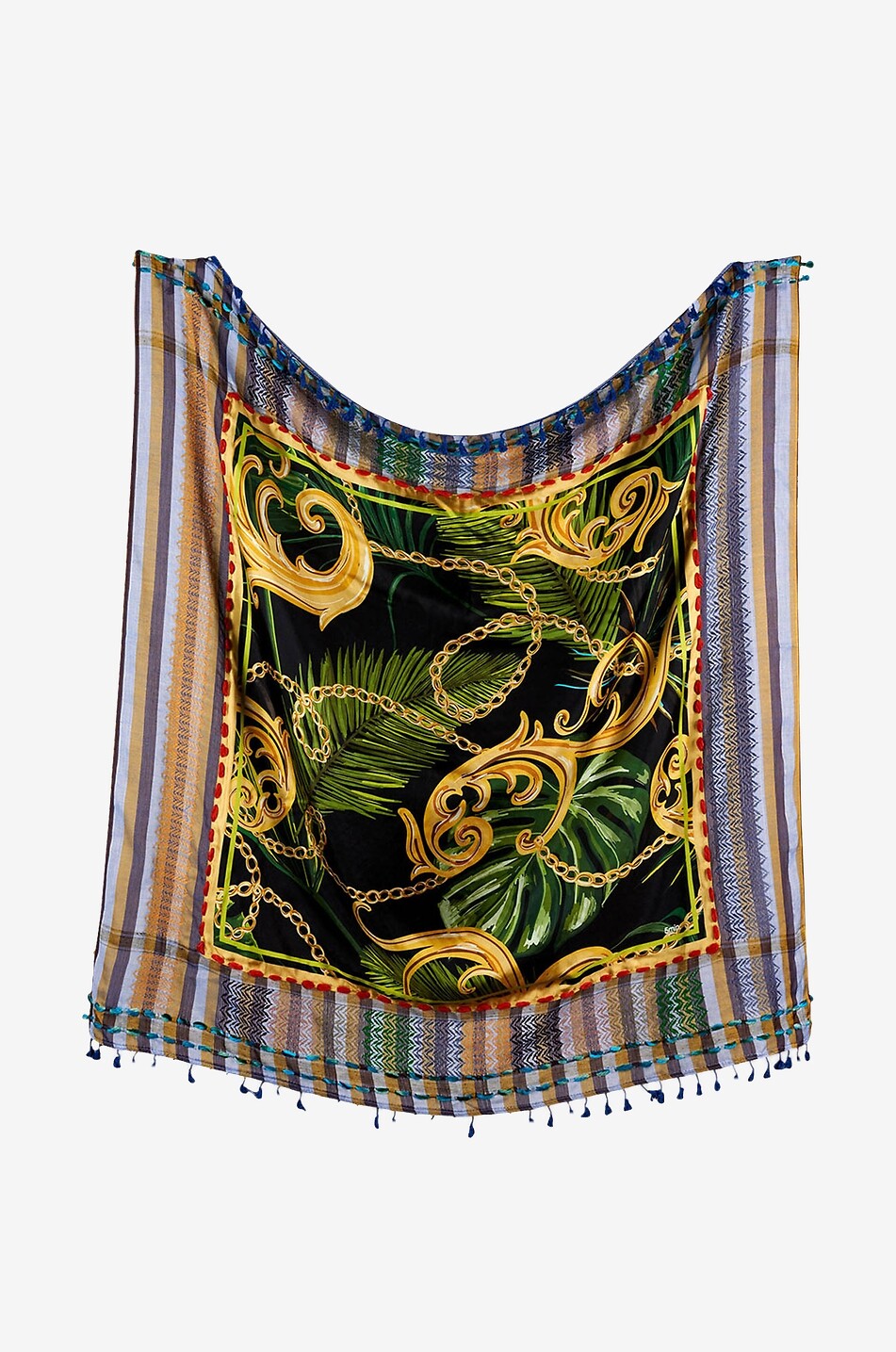 Carré en soie à motifs baroques