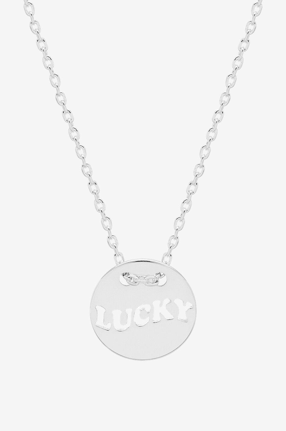Collier en métal argenté Lucky Cut Out Disc