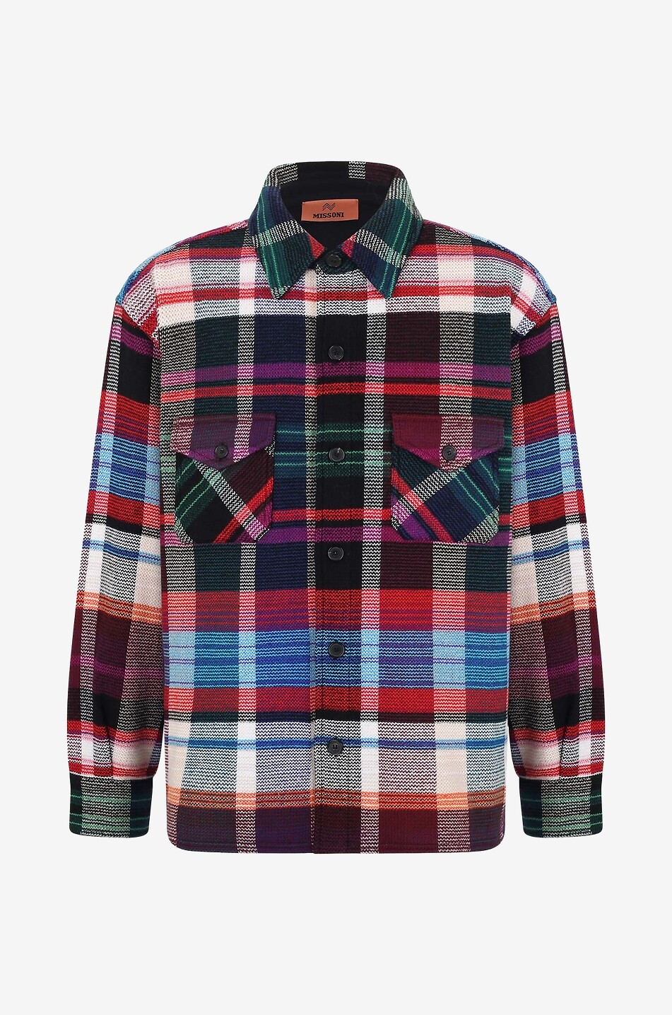 MISSONI Veste chemise en maille à carreaux Homme MULTICOLORE 1