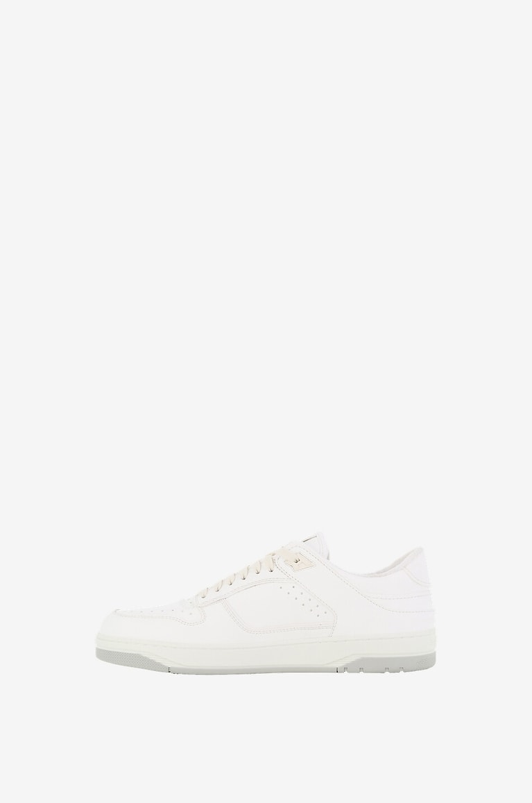 SANTONI Baskets basses unies en cuir Sneak-Air Homme BLANC 3