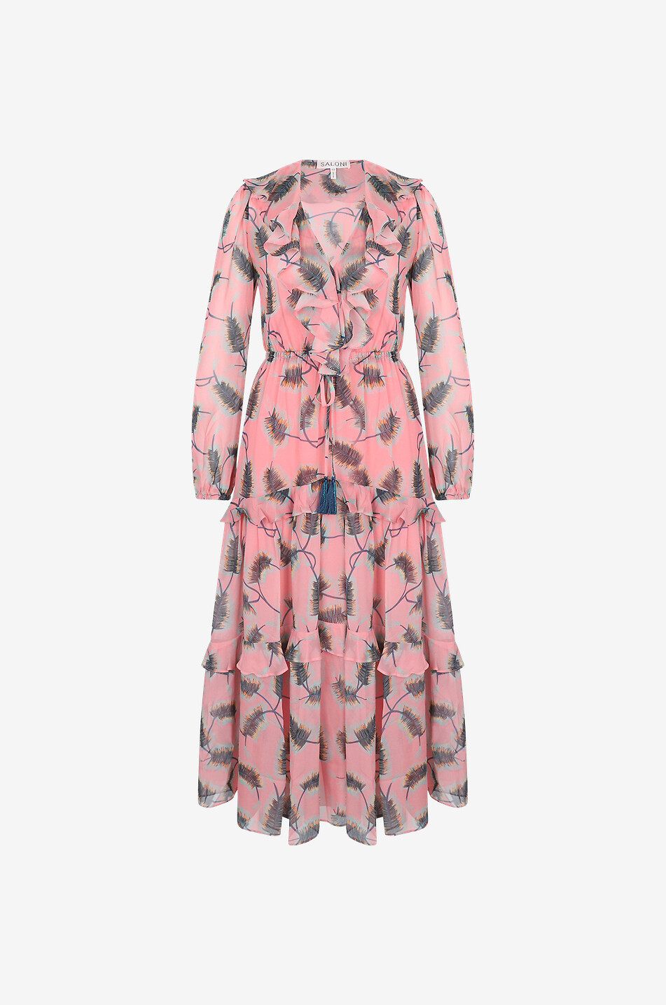 SALONI Robe midi en soie Yara Femme MULTICOLORE 1