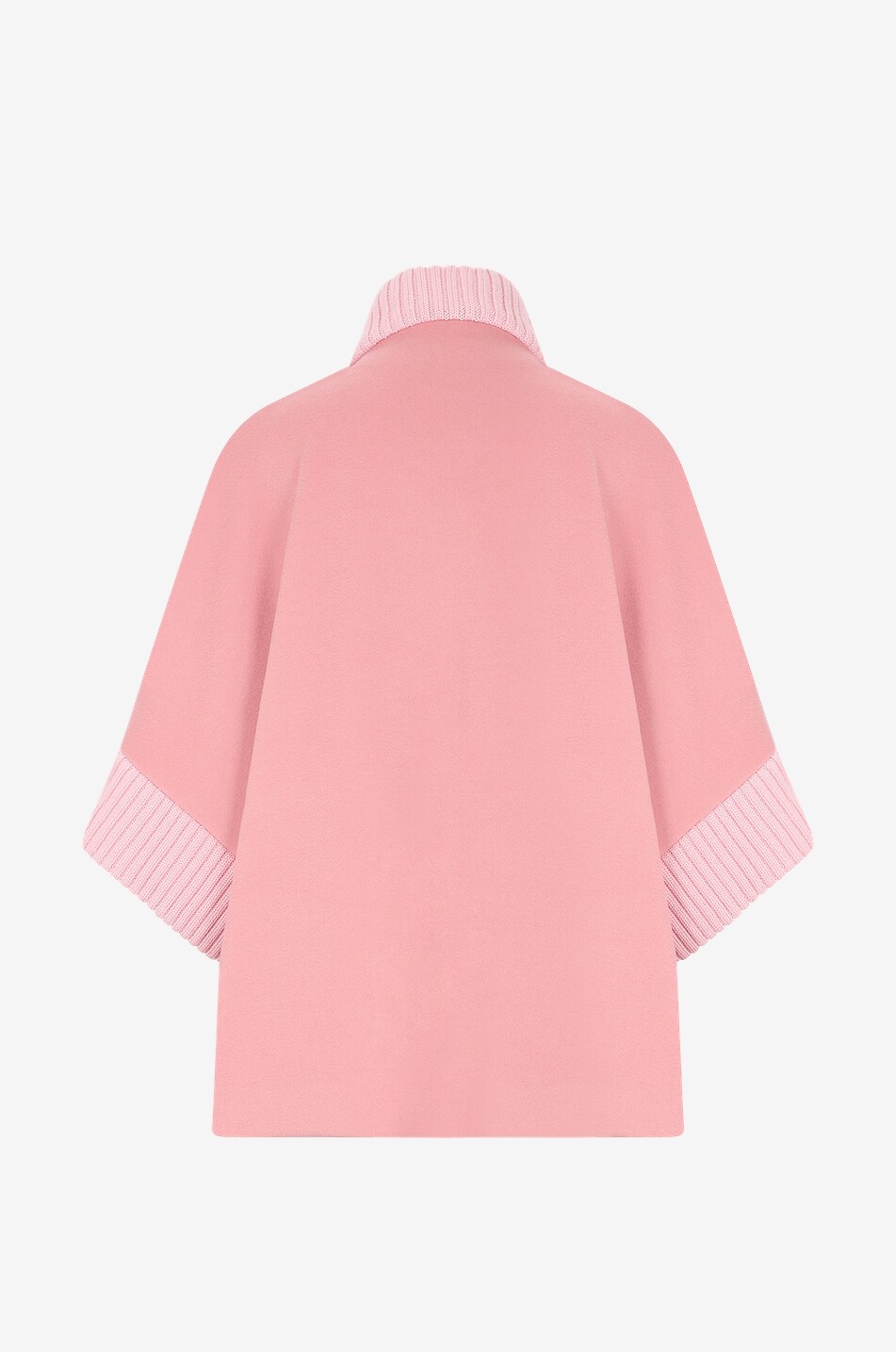 CINZIA ROCCA Virgin wool cape with knit details Women LIGHT PINK 2