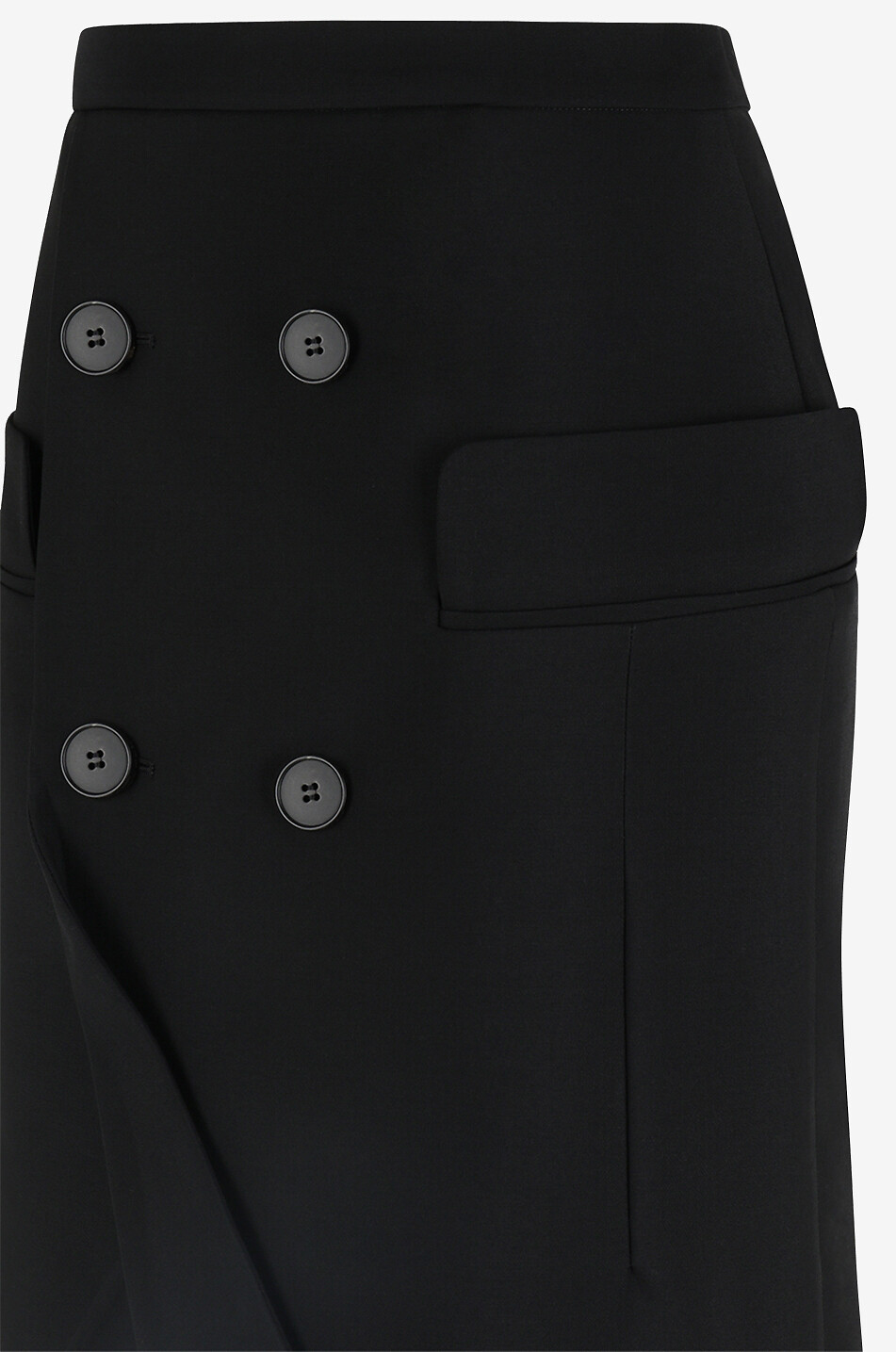 ALEXANDER McQUEEN Jupe portefeuille en laine inversée Femme NOIR 3