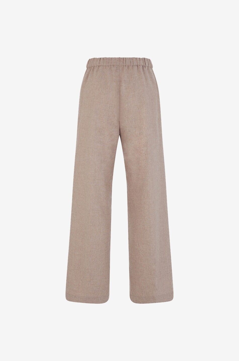Wide-leg flannel pull-up trousers