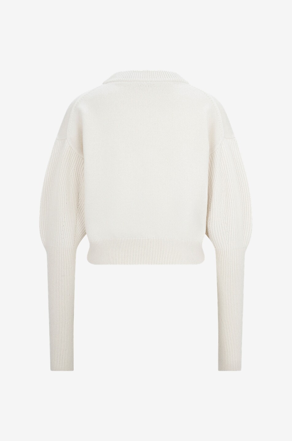 ALEXANDER McQUEEN Wool and cashmere loose cropped jumper Women EGGSHELL 2