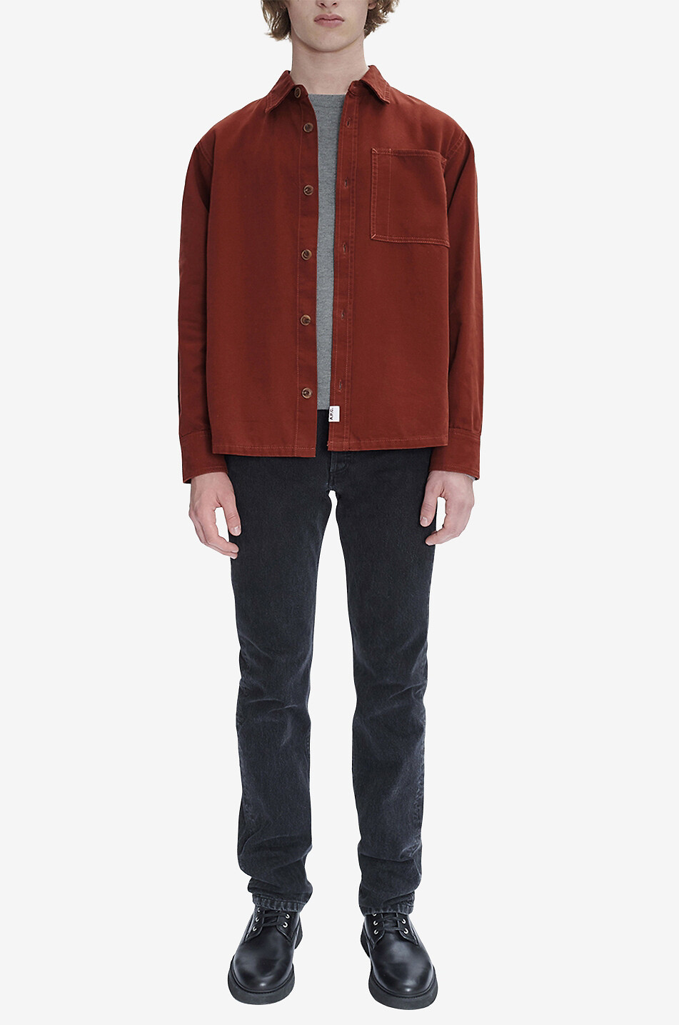 A.P.C. Graham Cavalier canvas shirt jacket Men RED 2