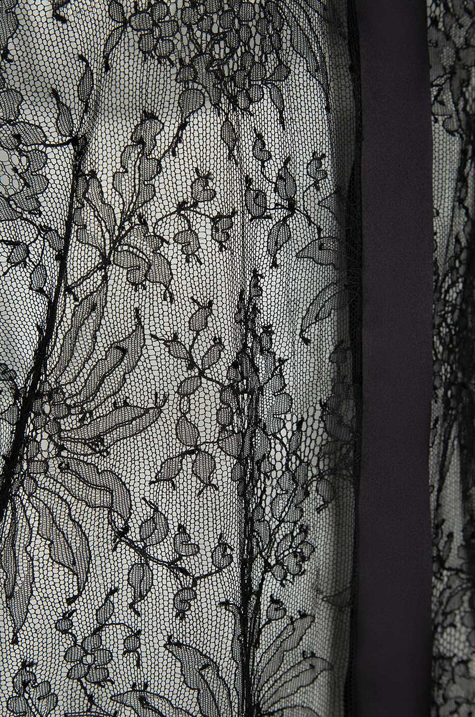 DOLCE & GABBANA Tailliertes Hemd aus Chantilly-Spitze und Satin Damen SCHWARZ 3