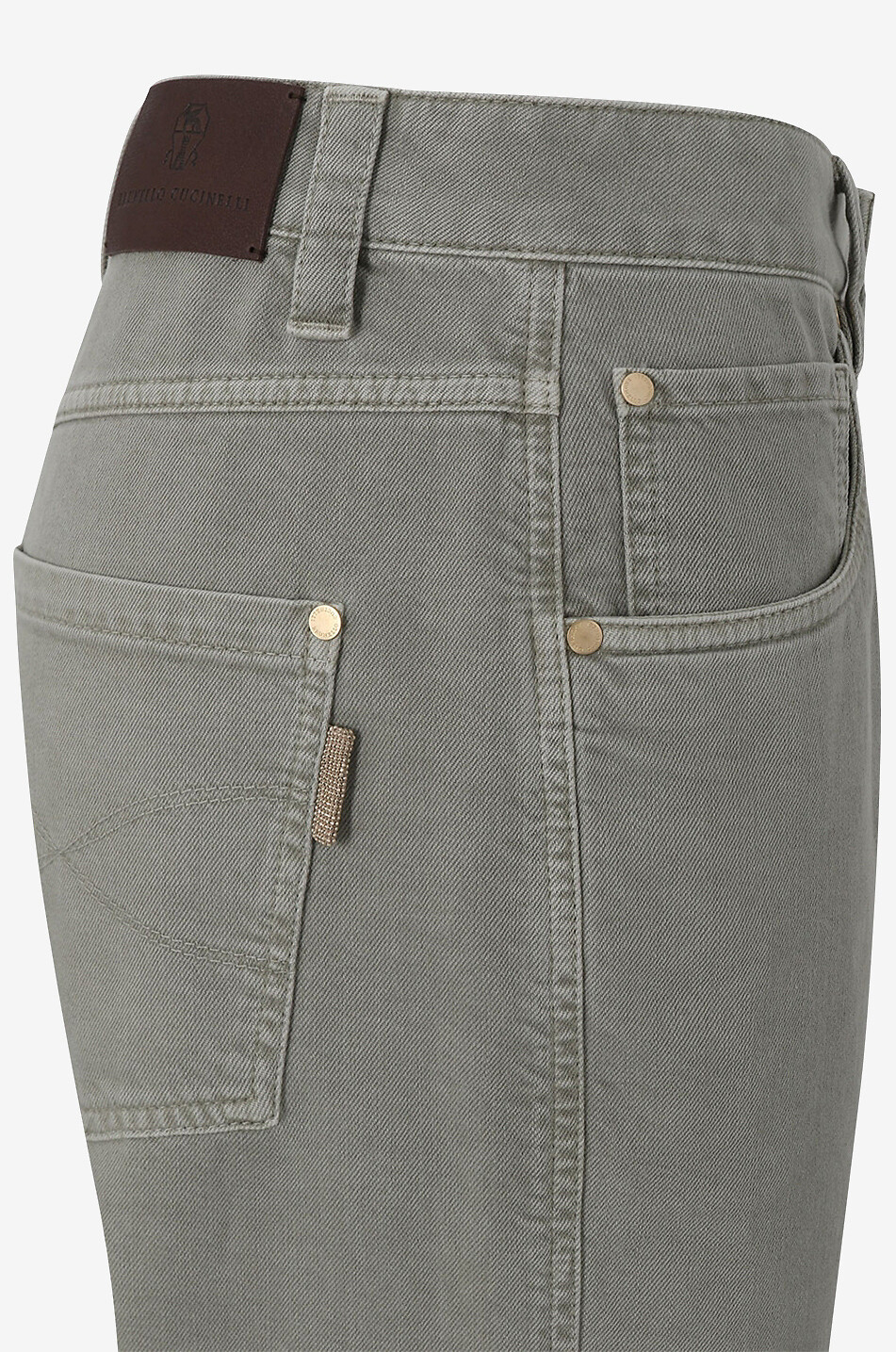 Jean droit à taille mi-haute Garment-Dyed