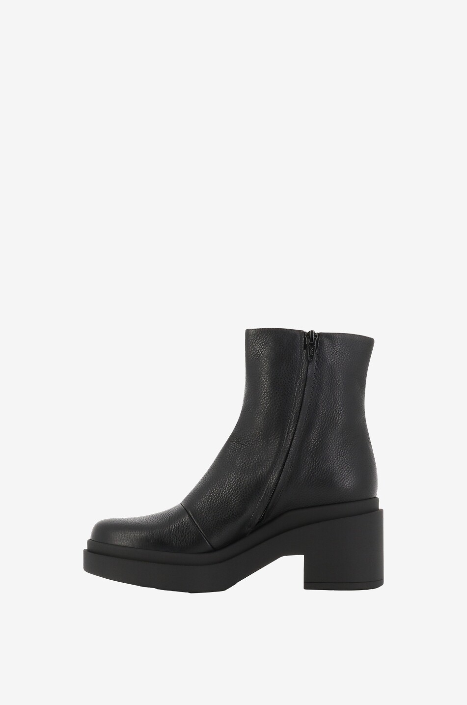BONGENIE Chloé 45 grained leather platform ankle boots Women BLACK 3