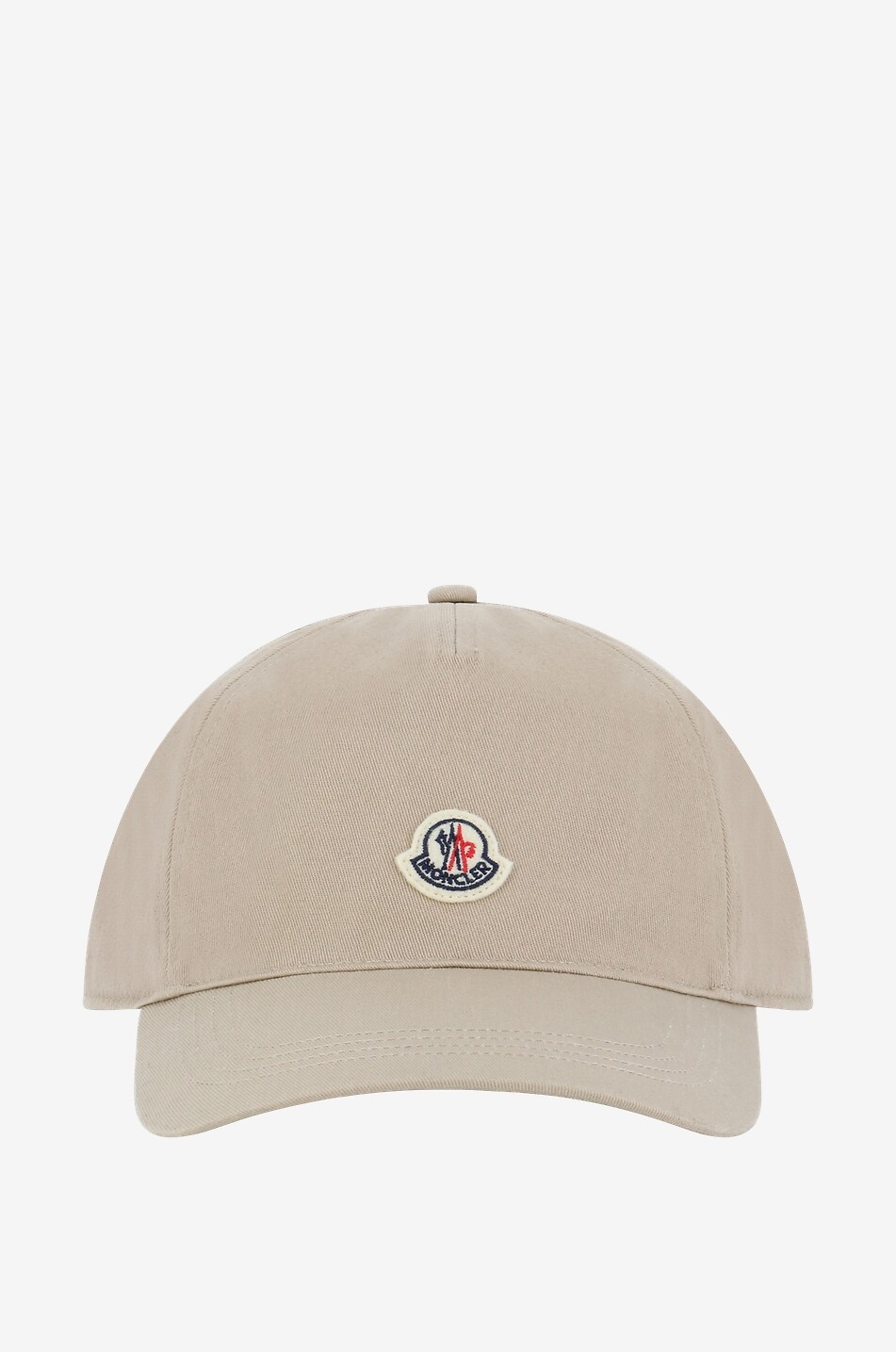 MONCLER Casquette en gabardine à patch logo coq Femme BEIGE 1