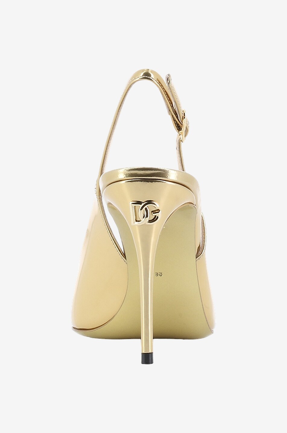 DOLCE & GABBANA Sling-Back-Pumps aus goldenem Lackleder Lollo 90 Damen GOLDEN 4
