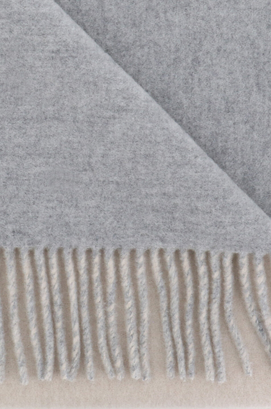 BRUNELLO CUCINELLI Doppeltes Kaschmir-Plaid mit Fransen Haus GRAU 2