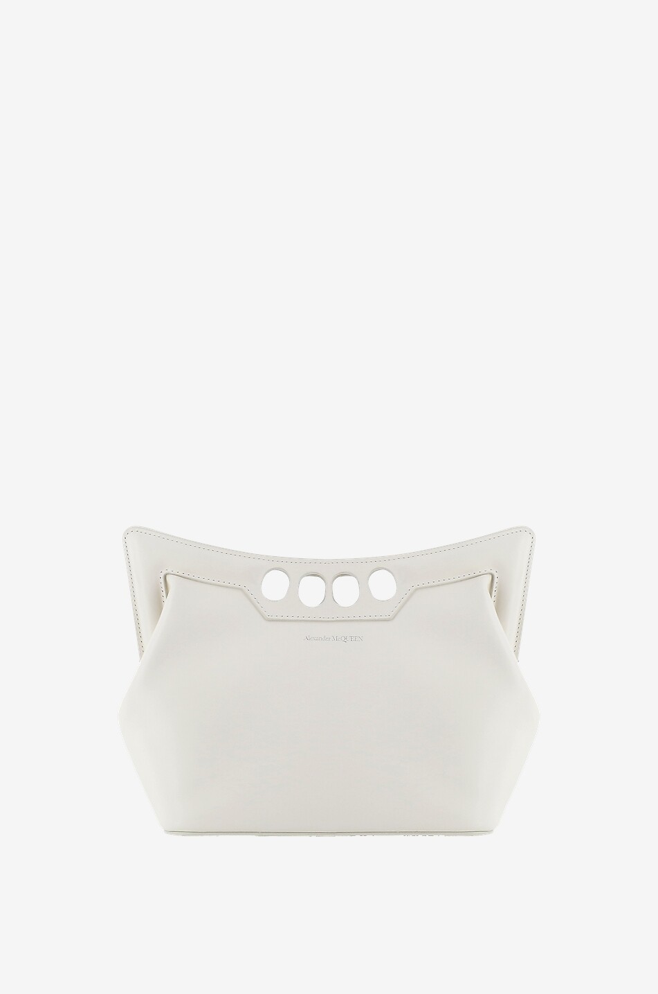 ALEXANDER McQUEEN The Peak Small smooth leather shoulder bag Women WHITE 1