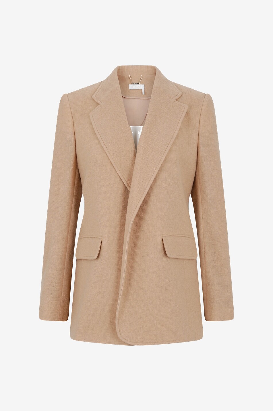 Blazer ouvert en gaze de cachemire recyclé et laine