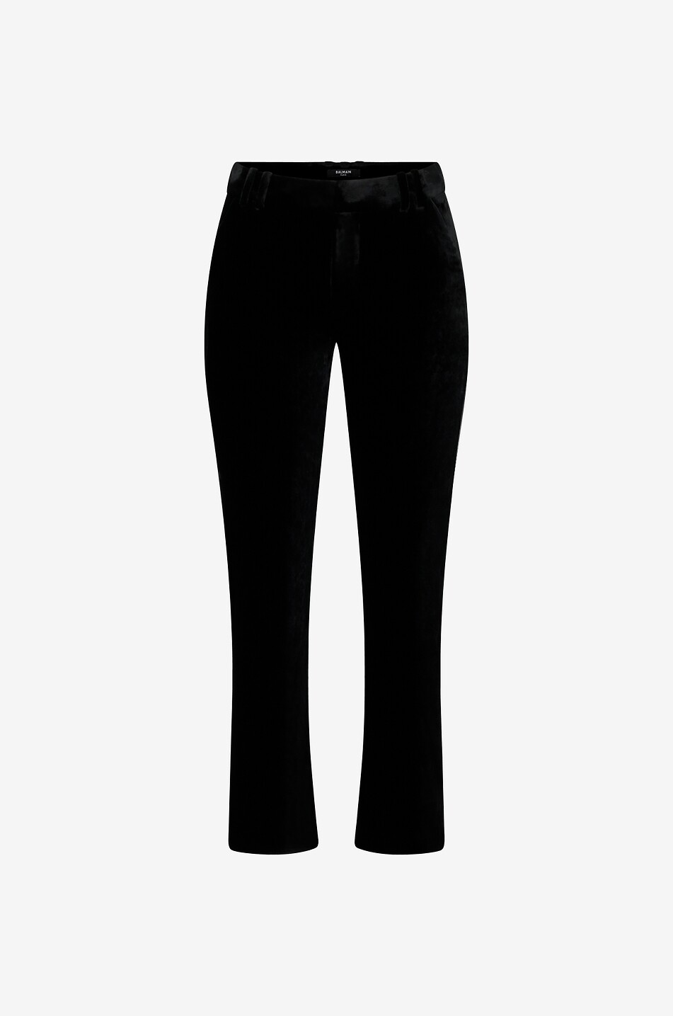 BALMAIN Ausgestellte verkürzte Hose aus Samt Damen SCHWARZ 1